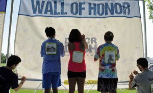 Donor Dash registration wall of honor