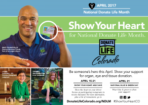 National Donate Life Month; Eric Studesville