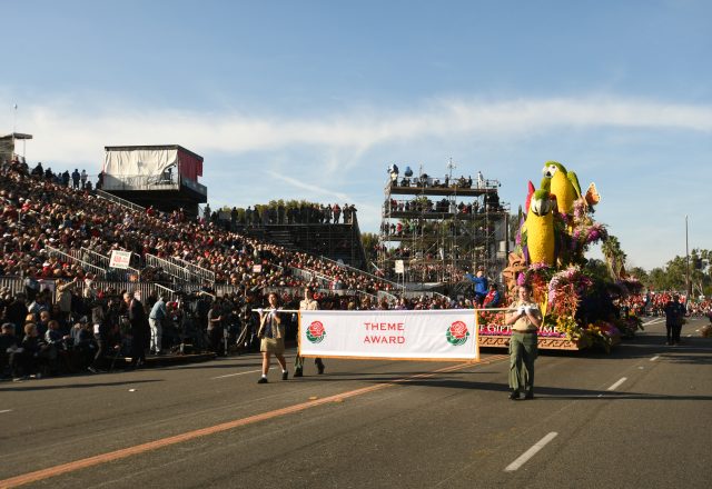 The 2018 Donate Life Rose Parade float rolls through Pasadena, CA