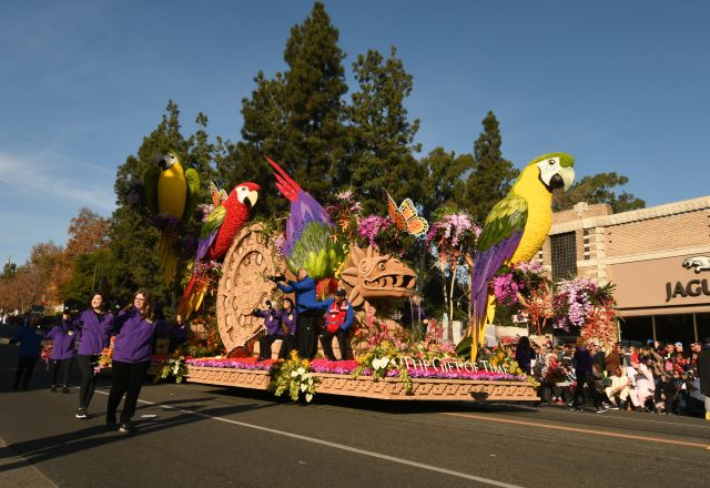 The 2018 Donate Life Rose Parade float rolls through Pasadena, CA