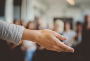 hand reaching out
