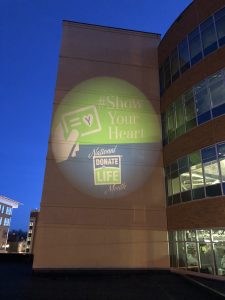 #ShowYourHeart light at Memorial Hospital in Colorado Springs