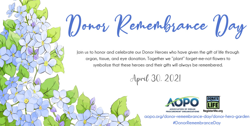 Donor Alliance Donor Remembrance Day April 30 Donor Alliance