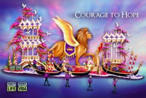 photo of donate life float theme 2022 rose parade holiday season