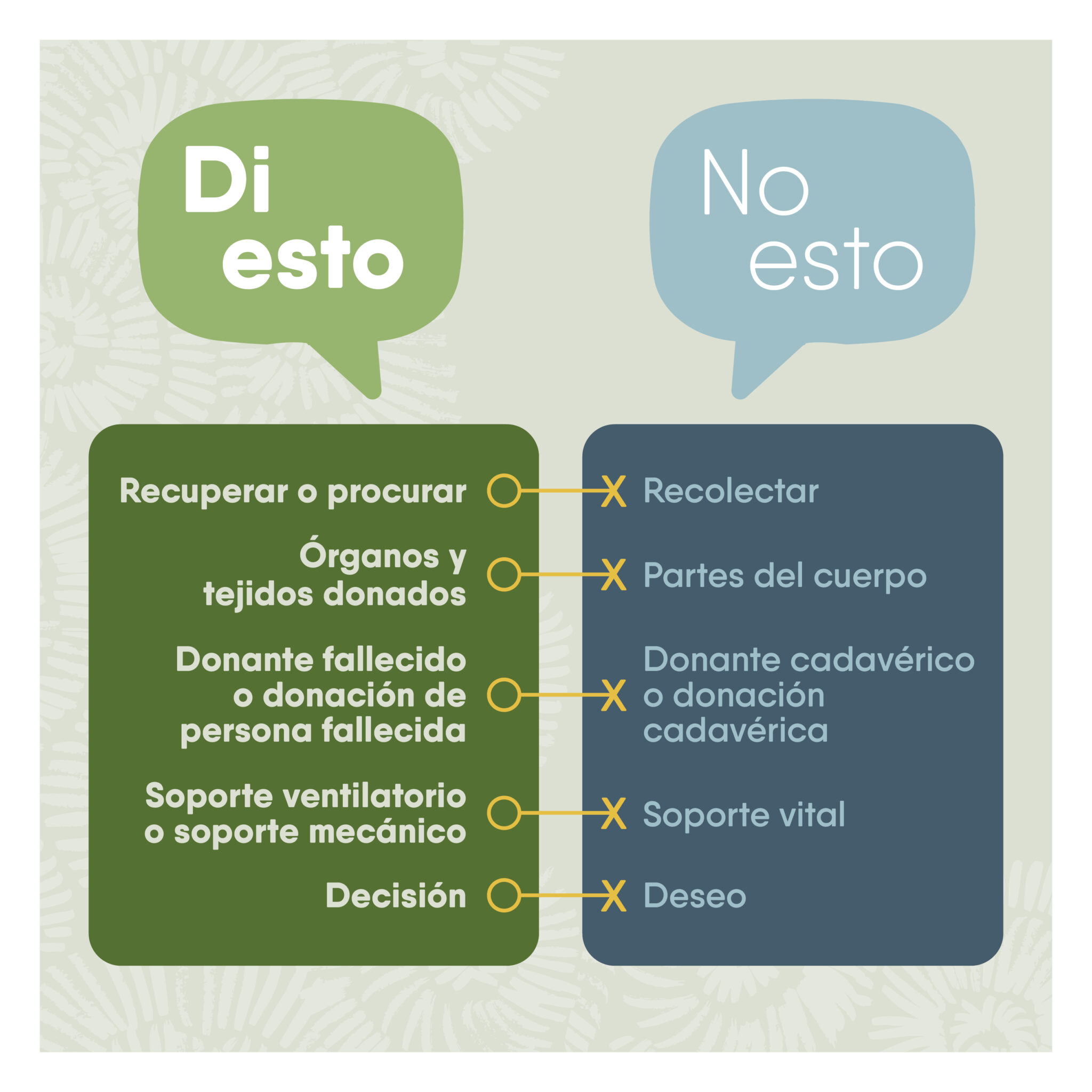 Términos sobre donación de órganos 