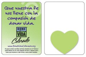 Donor Alliance National Donor Sabbath: Pope Card Request - Donor Alliance