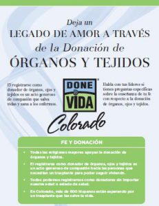 Donor Alliance Colorado Denver Wyoming National Donation Life Month Poster ES